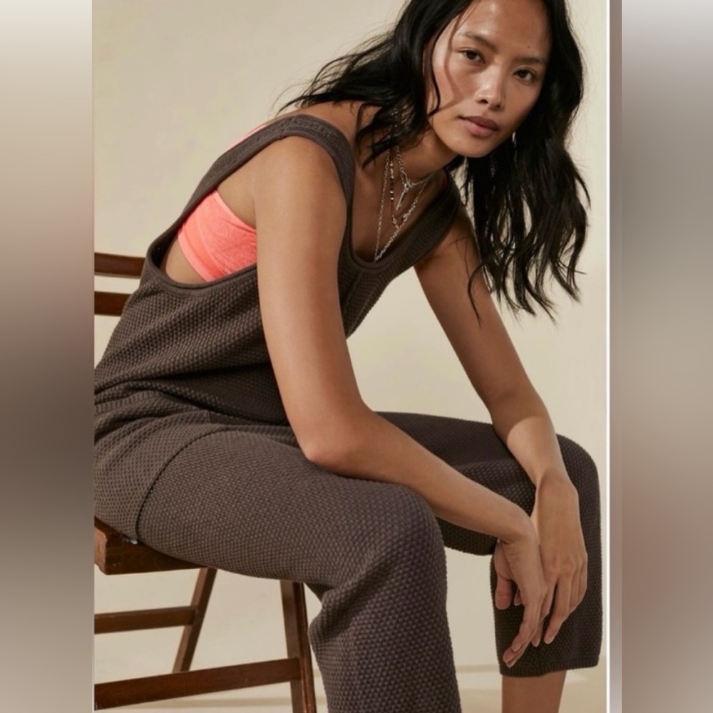 Free People Hailee Sweater Jumper Onesie in Minked Brown - Large